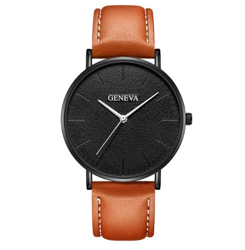 Geneva Luxury Quartz Watch - Leather Strap