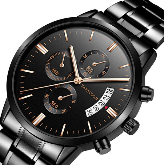 Men's Stainless Steel Watches - Business Quartz Watch with Calendar | Waterproof