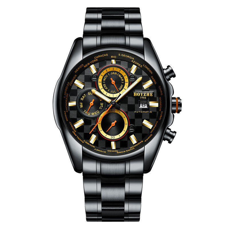 Luminous Waterproof Business Mechanical Watch – Automatic Men's Timepiece
