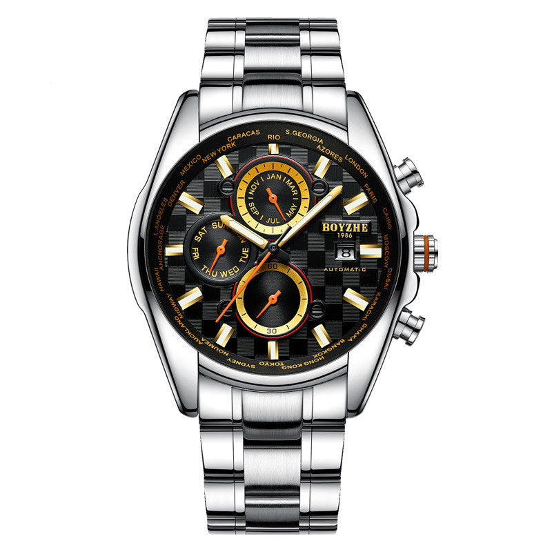Luminous Waterproof Business Mechanical Watch – Automatic Men's Timepiece
