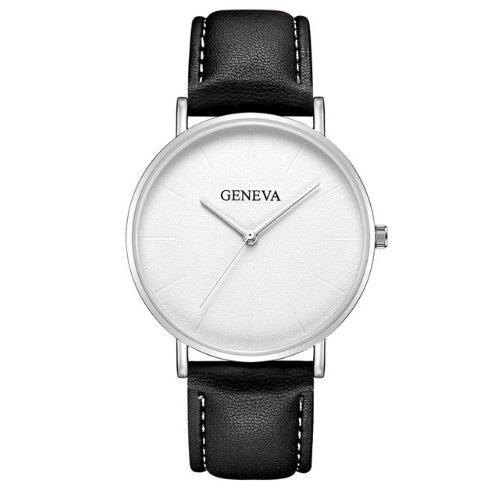Geneva Luxury Quartz Watch - Leather Strap