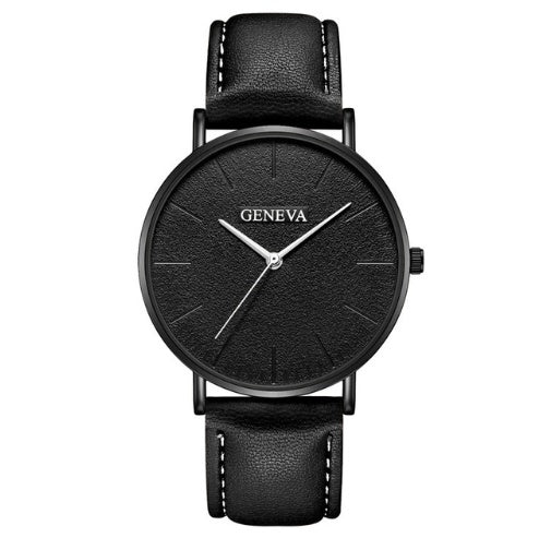 Geneva Luxury Quartz Watch - Leather Strap