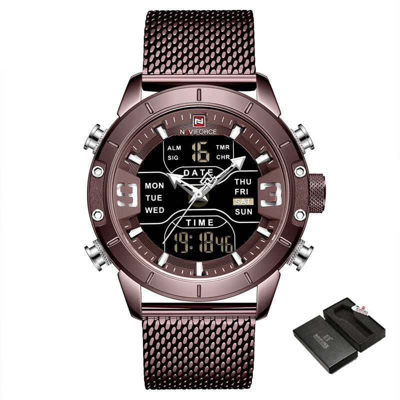 Dual Display Quartz Sports Watch – Electronic Men's Timepiece