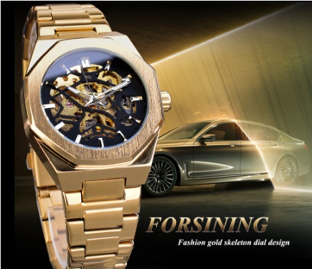 Mechanical Automatic Watch - Men's Luxury Self-Winding Leather Timepiece