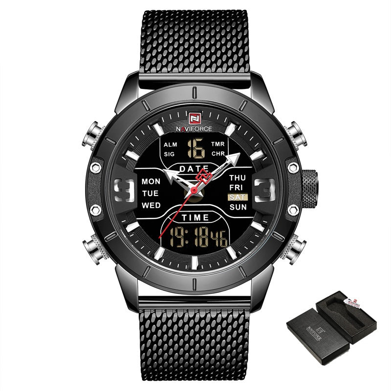 Dual Display Quartz Sports Watch – Electronic Men's Timepiece