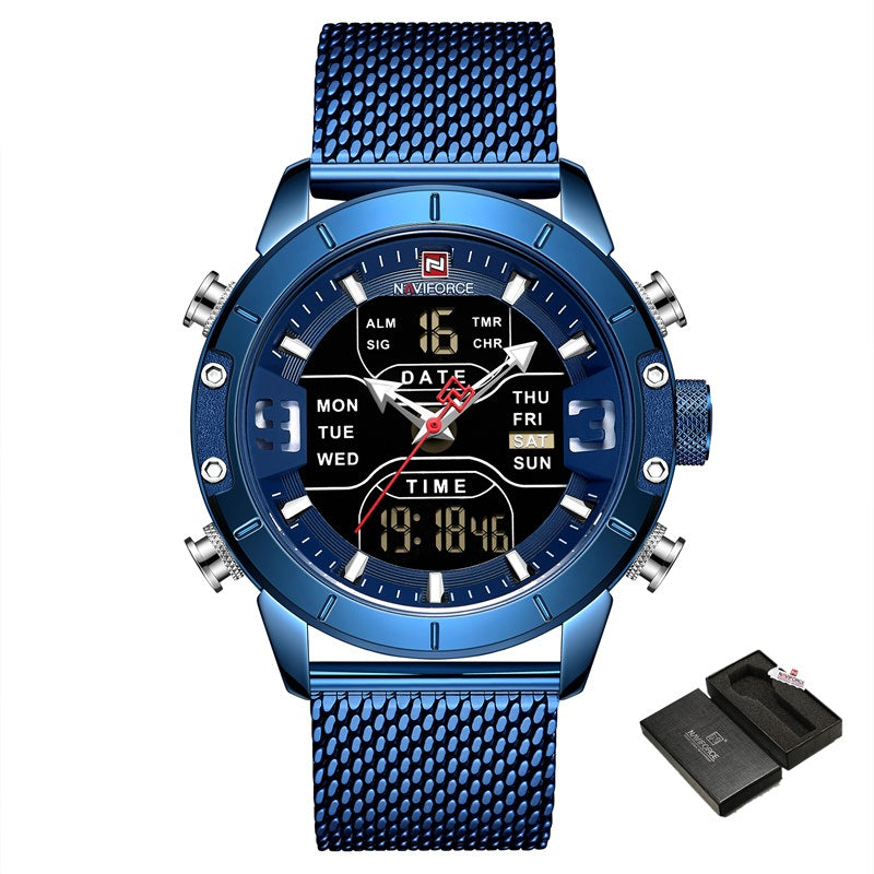Dual Display Quartz Sports Watch – Electronic Men's Timepiece