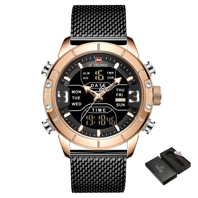 Dual Display Quartz Sports Watch – Electronic Men's Timepiece