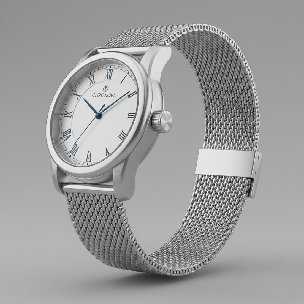 Chronova Classic Mesh Watch - Side Profile
