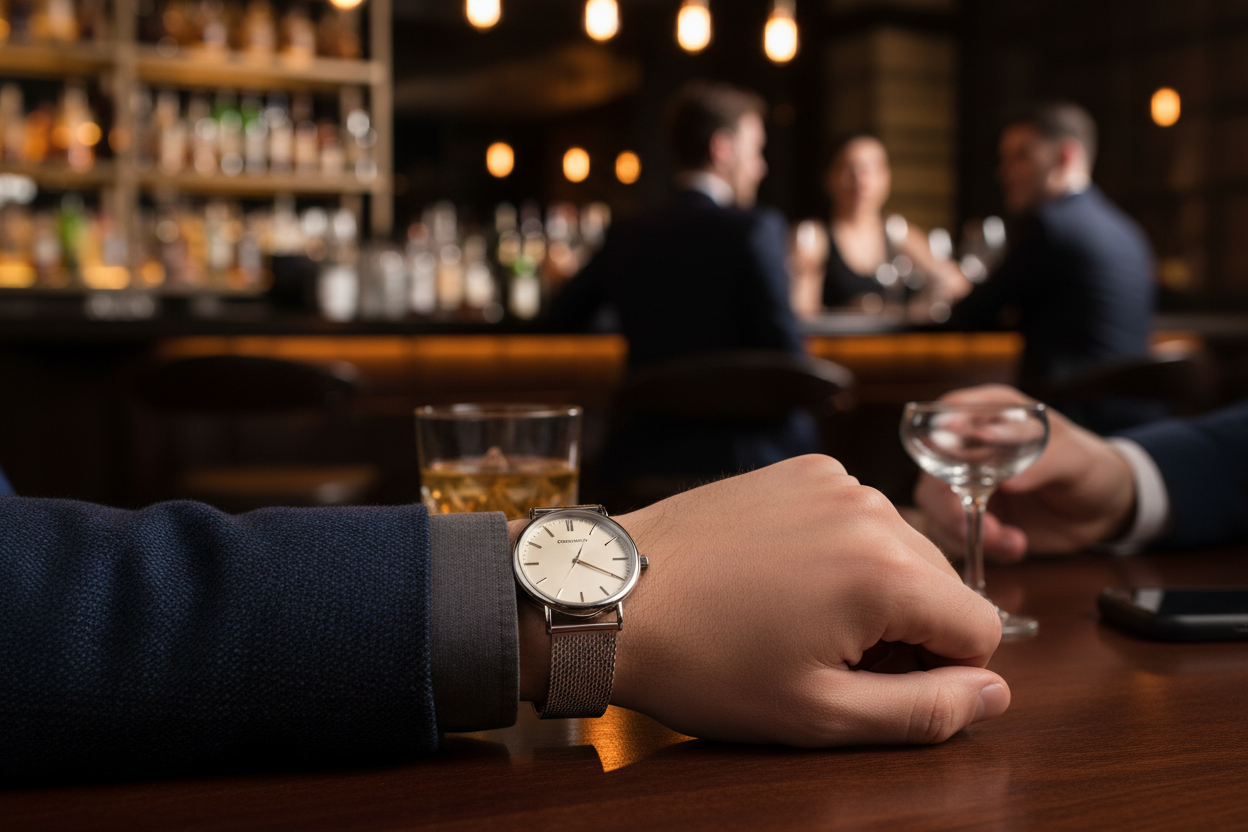 Chronova Classic Mesh Watch - Evening Lifestyle